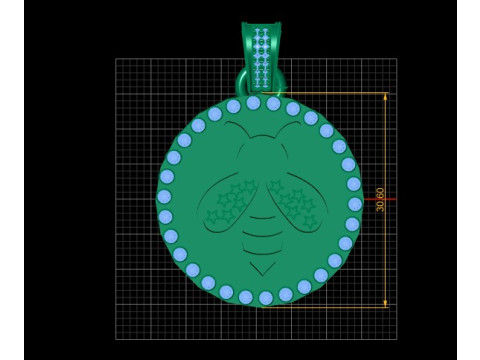 Round gold honey pendant Model Cetak 3D