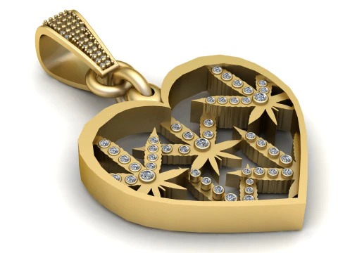 HEART GOLD PENDANT 3D Print Model