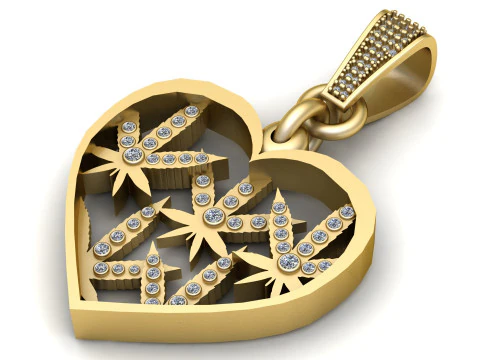 HEART GOLD PENDANT 3D Print Model