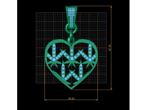 HEART GOLD PENDANT 3D Print Model