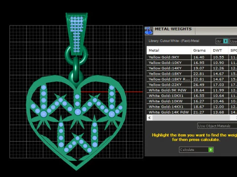 HEART GOLD PENDANT 3D Print Model