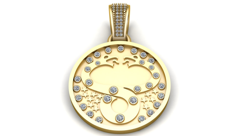 ROUND GOLD PENDANT 3D 打印模型 .c4d .max .obj .3ds .fbx .stl .blend