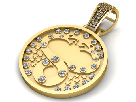 ROUND GOLD PENDANT 3D Print Model