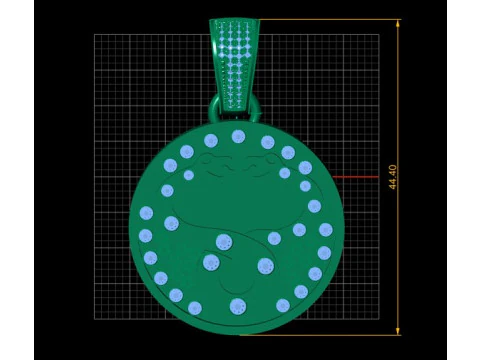 ROUND GOLD PENDANT 3D Print Model