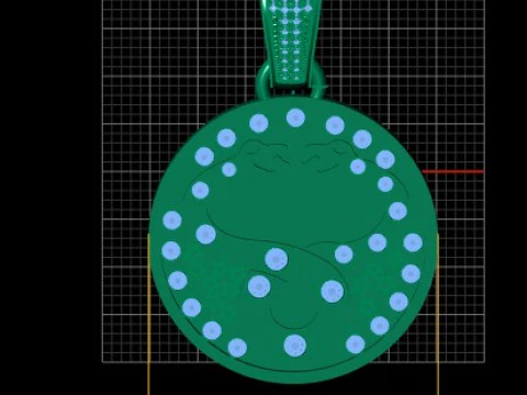 ROUND GOLD PENDANT 3D Print Model