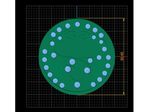 ROUND GOLD PENDANT 3D Print Model