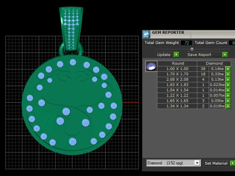 ROUND GOLD PENDANT 3D Print Model