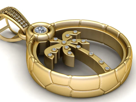 COCONUTE TREE GOLD PENDANT 3D Print Model