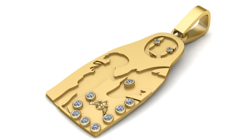 3D GOLD PENDANT Model Cetak 3D .c4d .max .obj .3ds .fbx .stl .blend