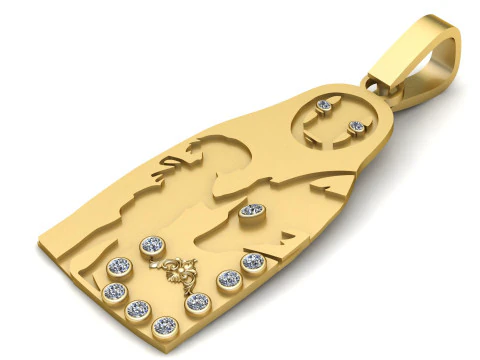 3D ЗОЛОТИЙ КУЛОН 3D Принт Модель