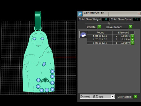 3D GOLD PENDANT 3Dプリントモデル