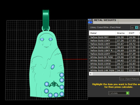 3D GOLD PENDANT 3Dプリントモデル