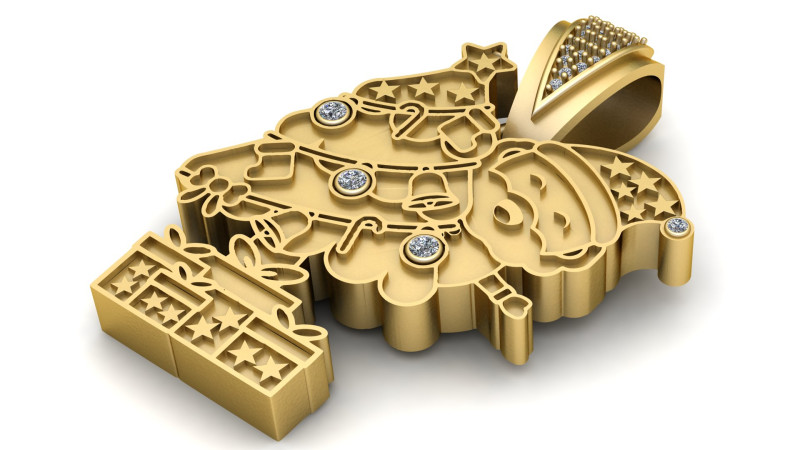 GOLD FACES PENDANT 3D Print Model .c4d .max .obj .3ds .fbx .stl .blend