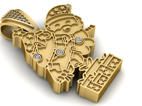 GOLD FACES PENDANT 3D Print Model