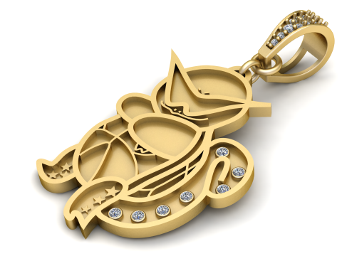 3D GOLD CAT PENDANT 3D 打印模型