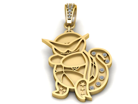 3D GOLD CAT PENDANT 3D Print Model