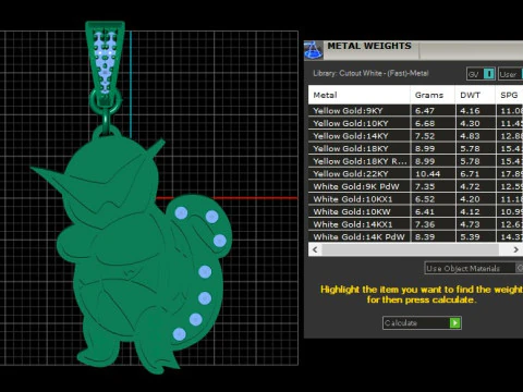 3D GOLD CAT PENDANT 3D Print Model