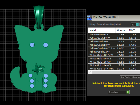 3D Gold Cat Pendant Modello di stampa 3D