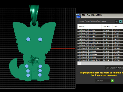 3D Gold Cat Pendant 3D Print Model