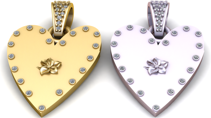 HEART PENDANT 3D Print Model .c4d .max .obj .3ds .fbx .stl .blend 