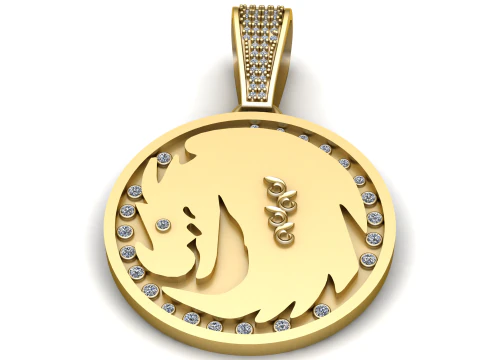 ROUND GOLD PENDANT 3D Print Model