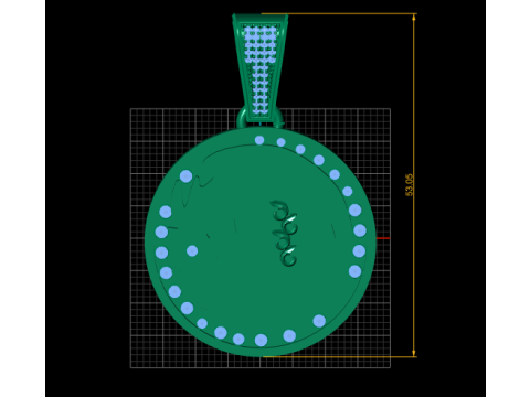 ROUND GOLD PENDANT Model Cetak 3D