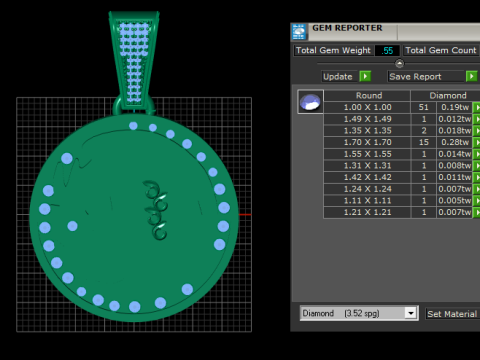 ROUND GOLD PENDANT Model Cetak 3D
