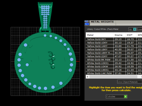 ROUND GOLD PENDANT Model Cetak 3D
