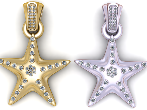 STAR GOLD PENDANT 3D 打印模型