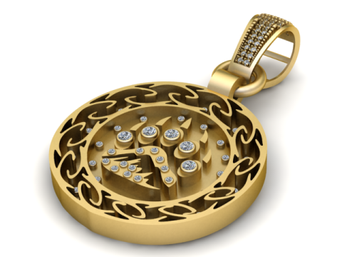 ROUND GOLD PENDANT 3D 打印模型