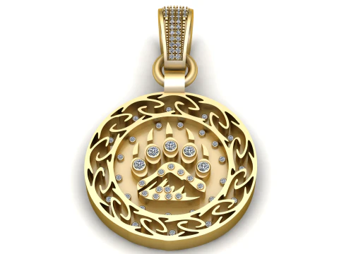ROUND GOLD PENDANT 3D Print Model