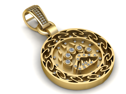 ROUND GOLD PENDANT 3D Print Model