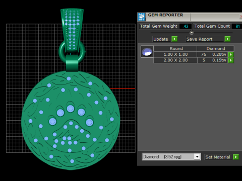 ROUND GOLD PENDANT 3D Print Model