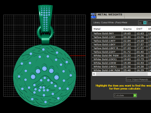 ROUND GOLD PENDANT 3D Print Model