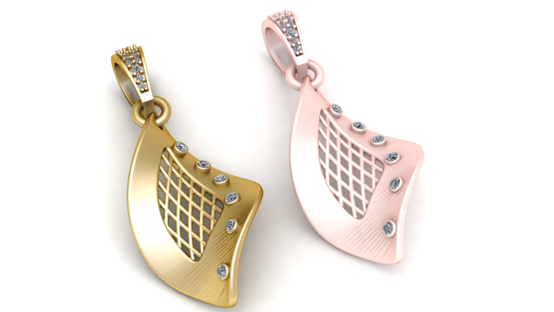 3D GOLD EARRING PENDANT Modelo de Impressão 3D .c4d .max .obj .3ds .fbx .stl .blend