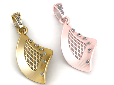 3D ЗОЛОТЫЕ СЕРЬГИ-КУЛОН 3D Принт Модель