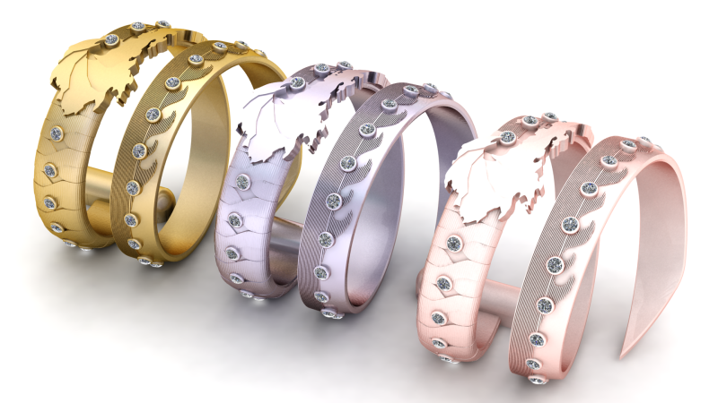 3D GOLD BRACLET PENDANT 3D Print Model .c4d .max .obj .3ds .fbx .stl .blend