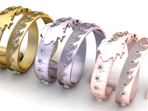 3D GOLD BRACLET PENDANT 3D 打印模型