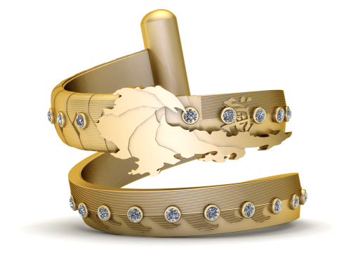 3D GOLD BRACLET PENDANT 3D Print Model