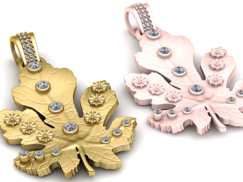 FLOWER GOLD PENDANT 3D 打印模型