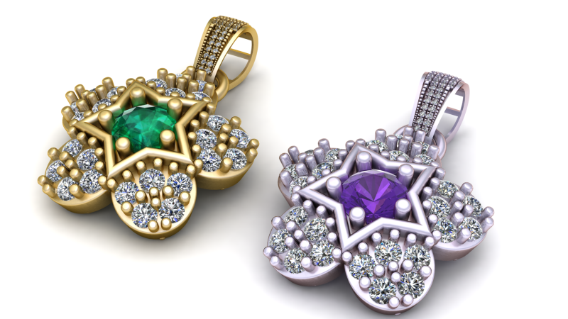 STAR FLOWER PENDANT Model Cetak 3D .c4d .max .obj .3ds .fbx .stl .blend