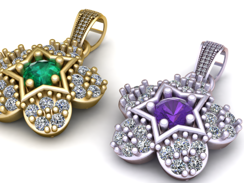 STAR FLOWER PENDANT 3D 打印模型