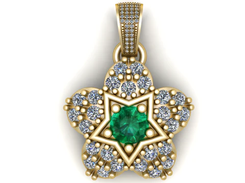 STAR FLOWER PENDANT 3D Print Model