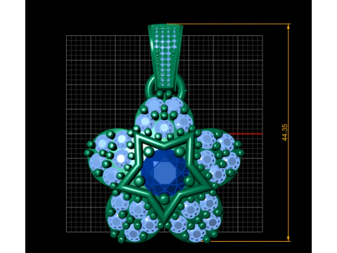 STAR FLOWER PENDANT 3D Print Model