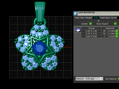 STAR FLOWER PENDANT 3D Print Model