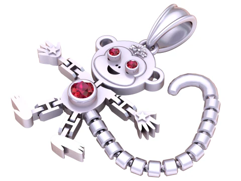 Golden monkey pendant 3D Model