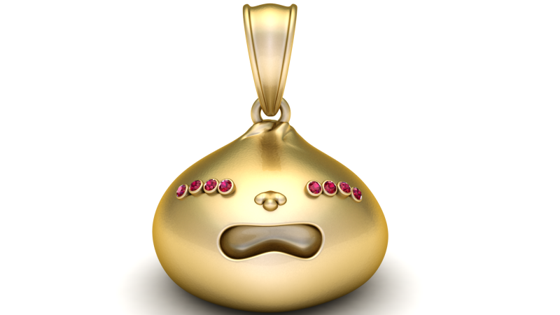 Gold charm pendant Model 3D .c4d .max .obj .3ds .fbx .stl .blend