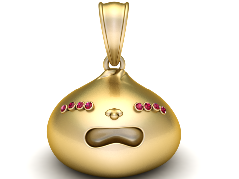 Gold charm pendant Model 3D