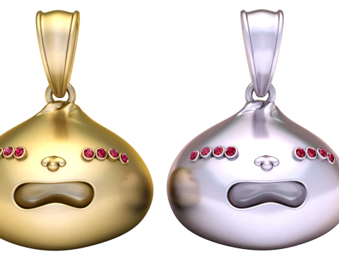 Gold charm pendant 3D Model