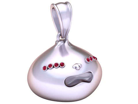Gold charm pendant 3D Model
